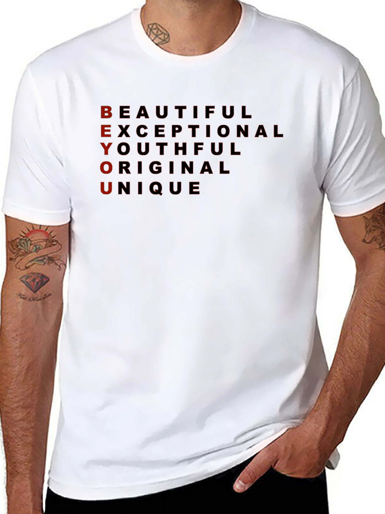 BEYOU Graphic Print Black T-Shirt