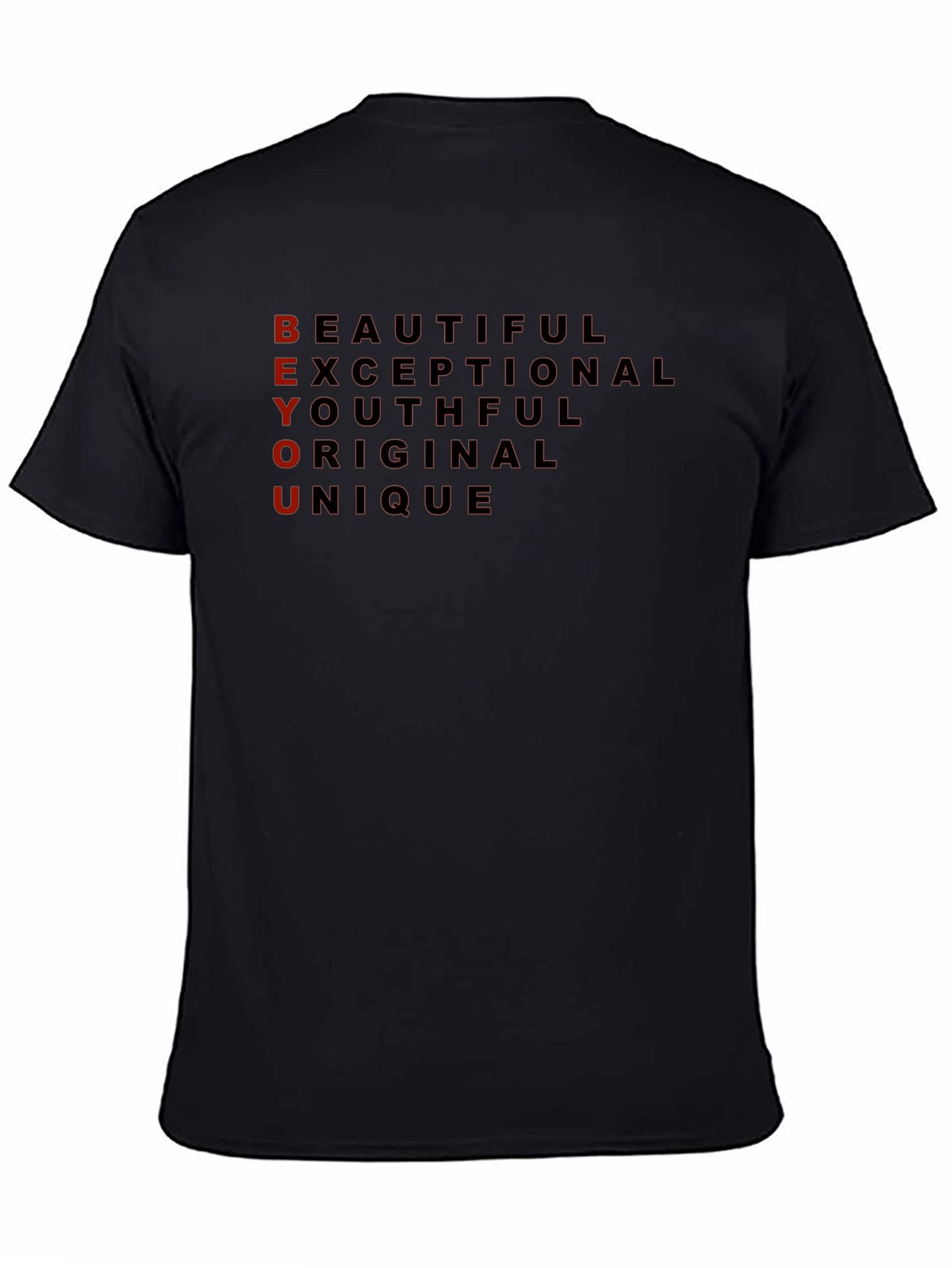BEYOU Graphic Print Black T-Shirt