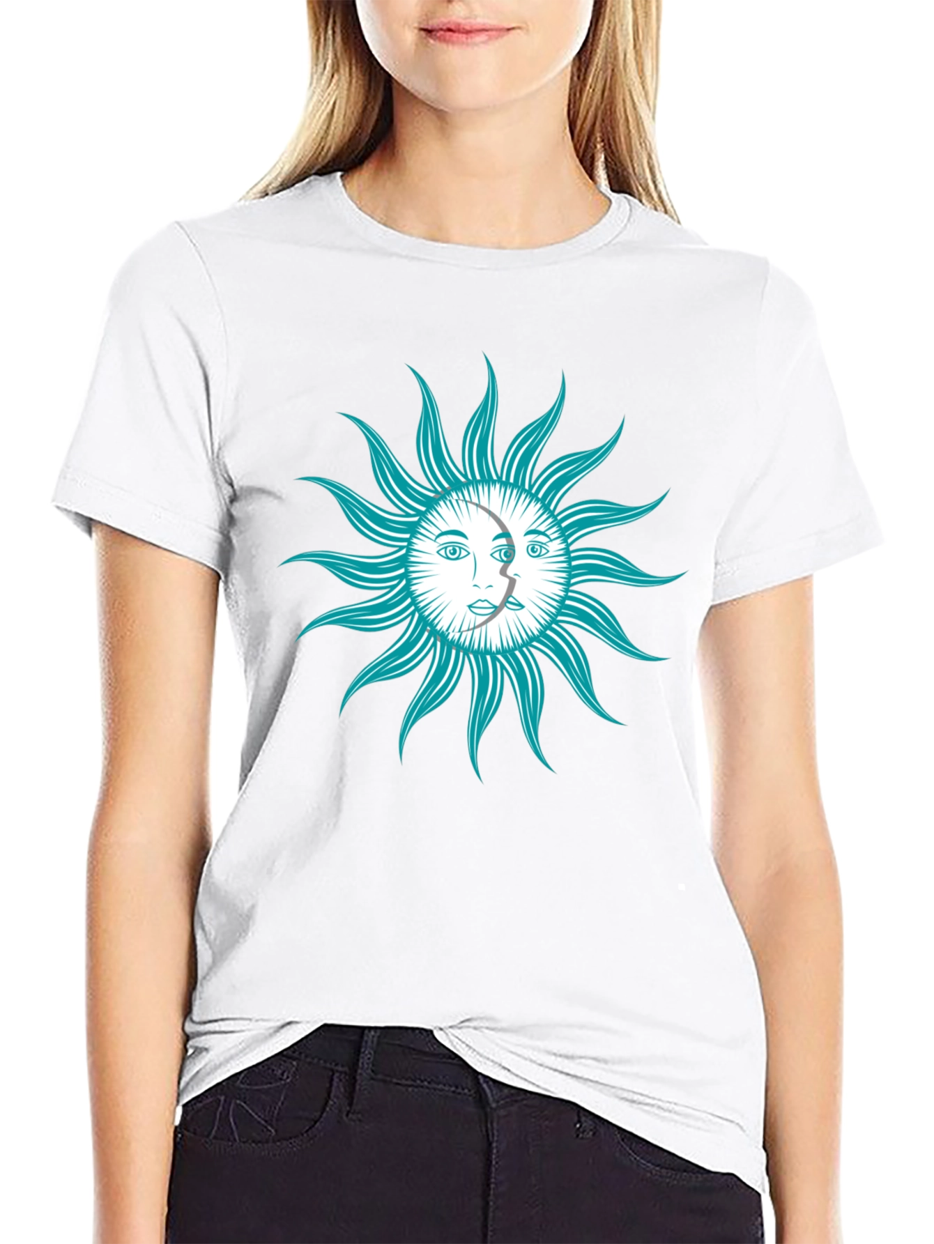 Celestial Sun & Moon Graphic T-Shirt