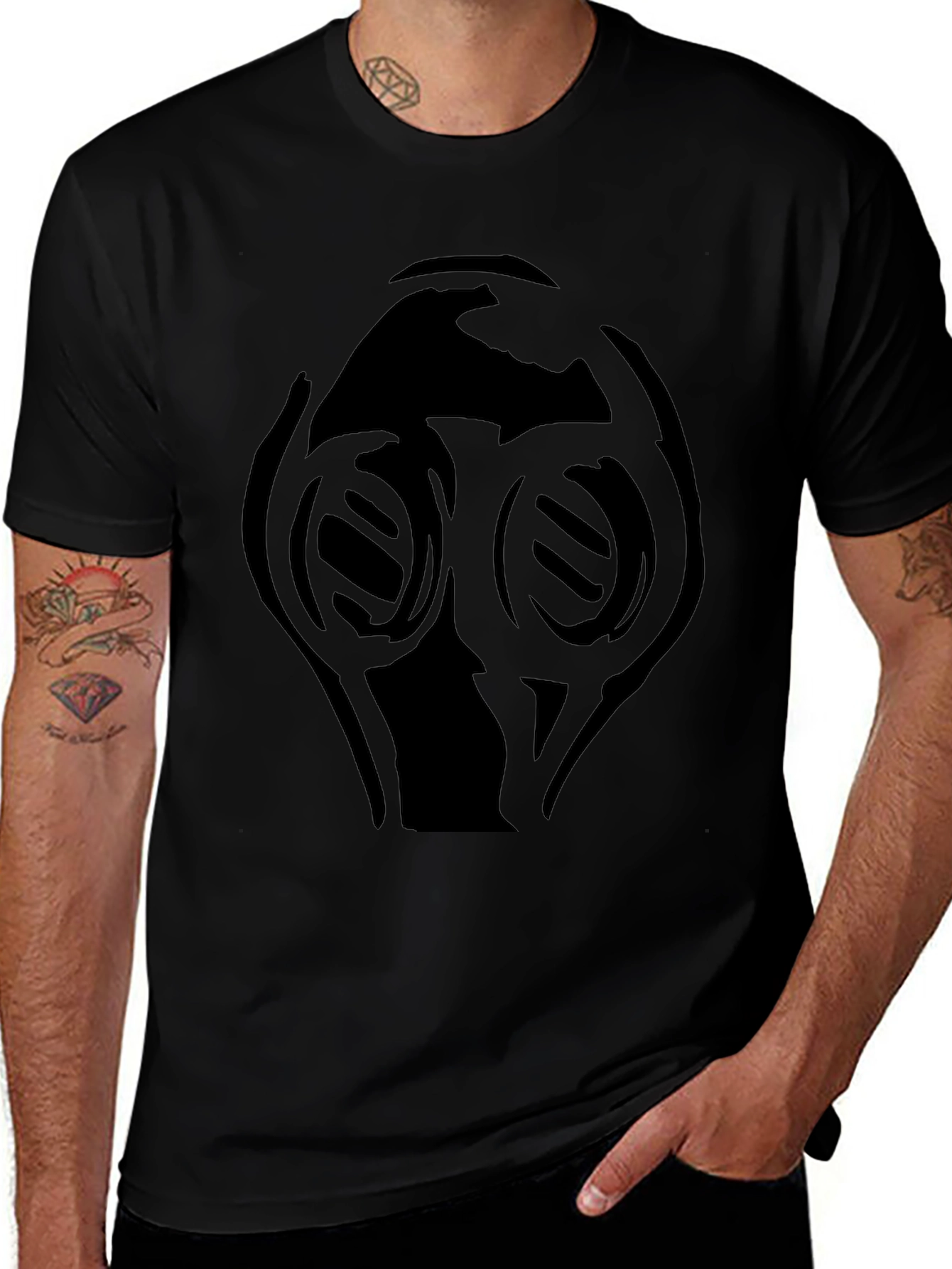 Black T-Shirt with Gas Mask Graphic