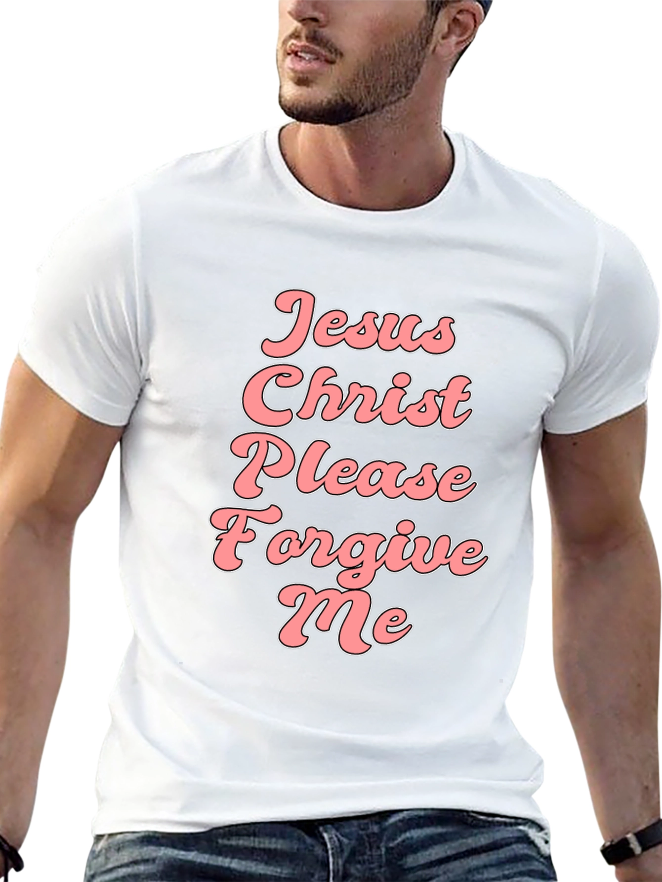 Jesus Christ Please Forgive Me Black Tee