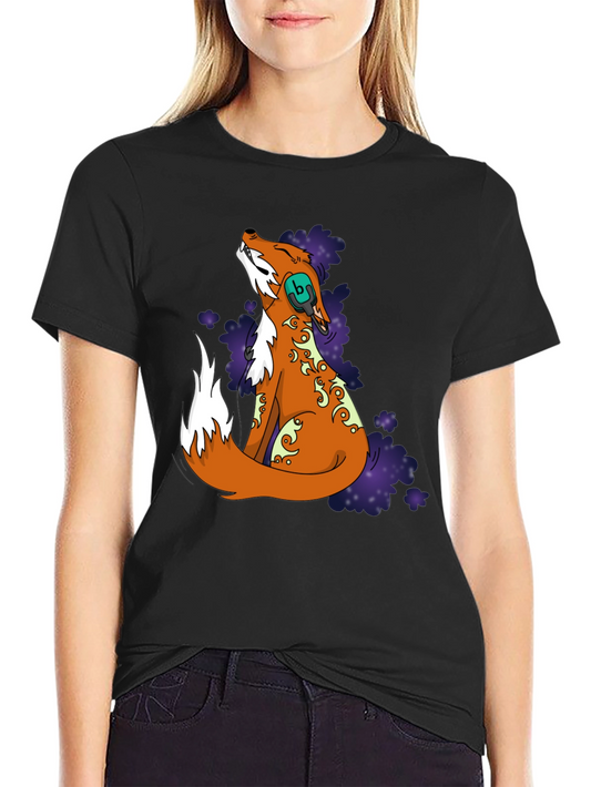 Fox DJ Graphic T-Shirt - Black Cotton Blend