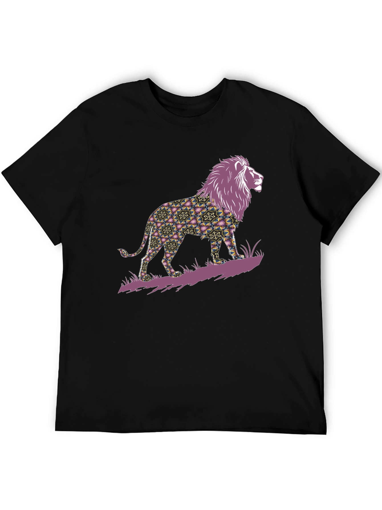 Lion Graphic Print Mens T-Shirt - Bold Style