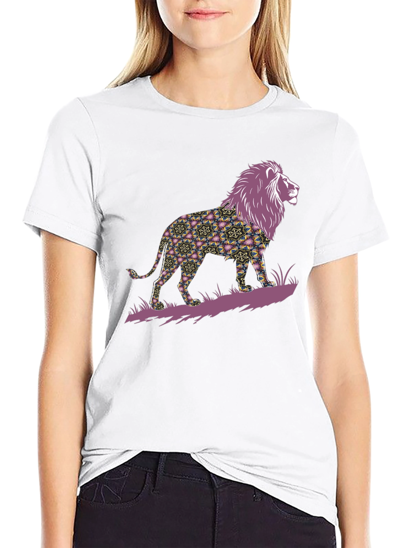 Lion Graphic Print Mens T-Shirt - Bold Style