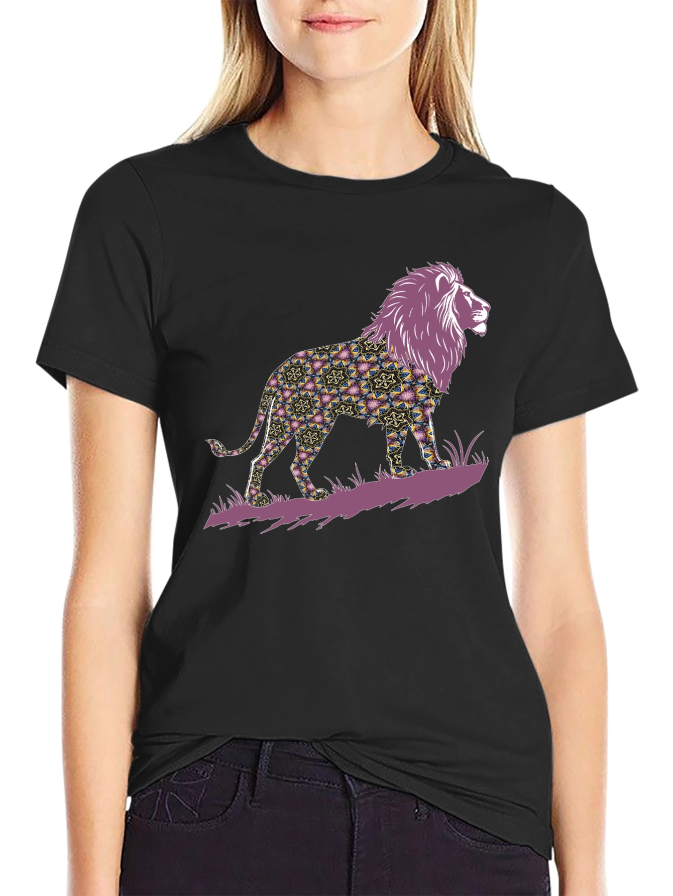 Lion Graphic Print Mens T-Shirt - Bold Style