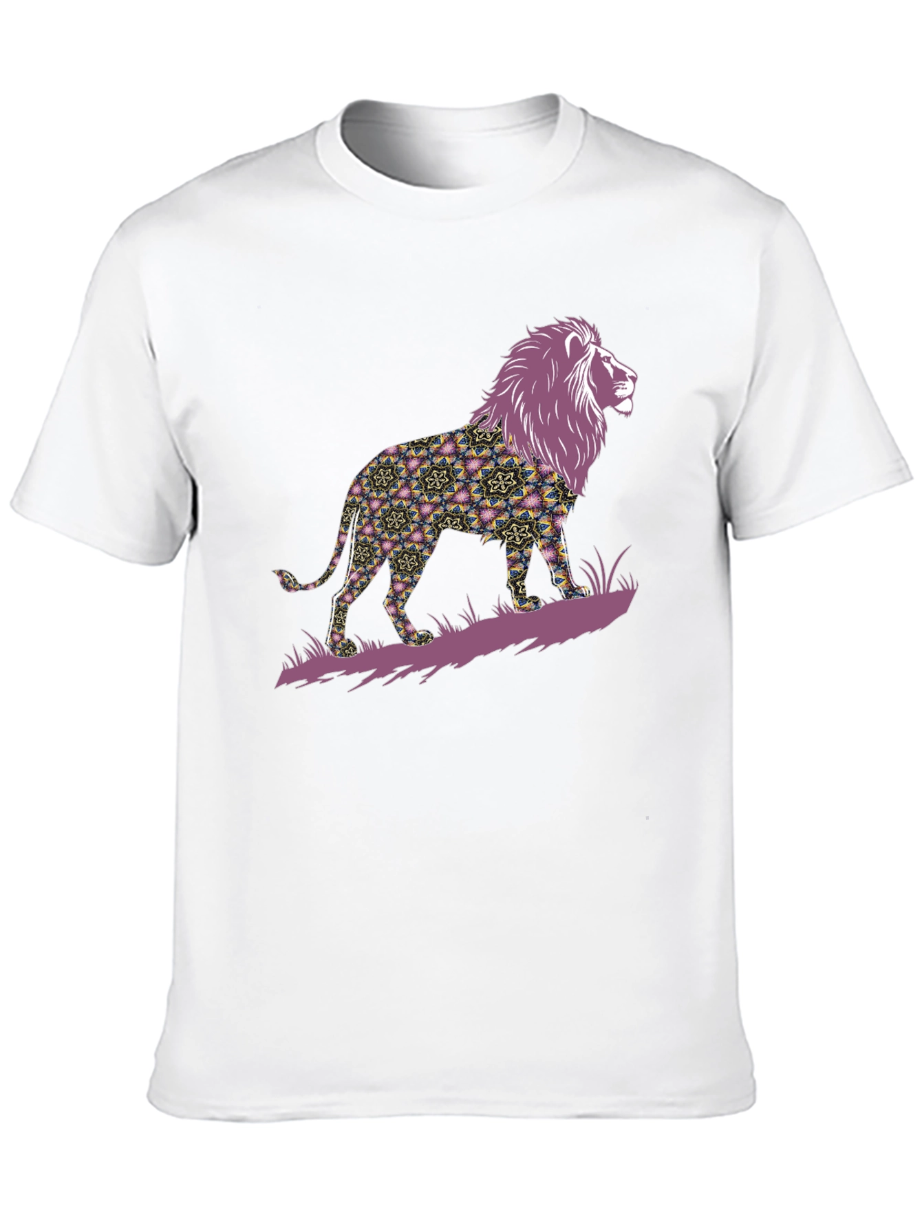 Lion Graphic Print Mens T-Shirt - Bold Style