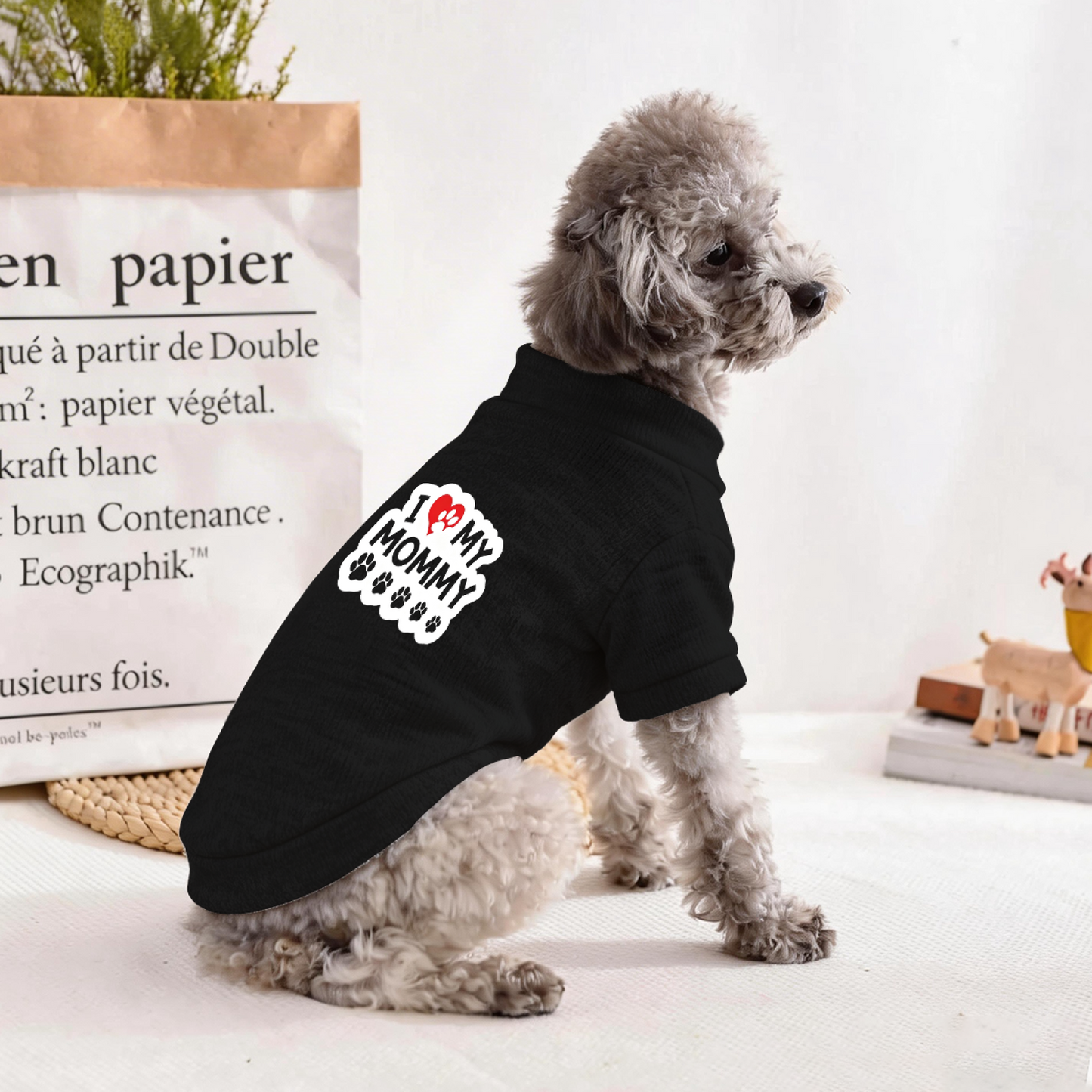 I Love My MOMMY Multi Paw Print Cute Dog Sweater