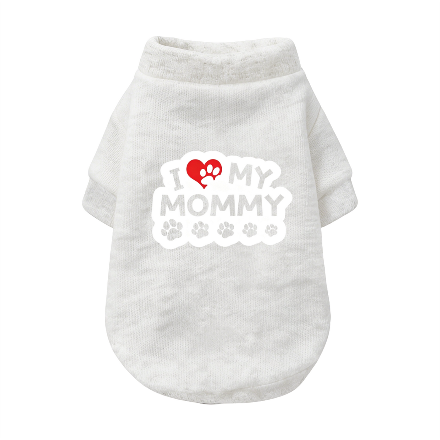 I Love My MOMMY Multi Paw Print Cute Dog Sweater