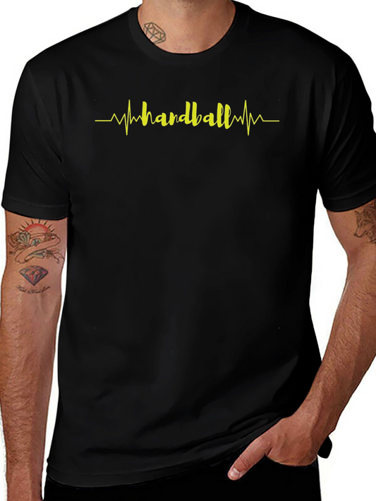 Handball Heartbeat Graphic Tee - Black T-Shirt