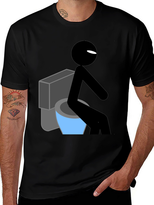 Funny Stick Figure Toilet Humor T-Shirt
