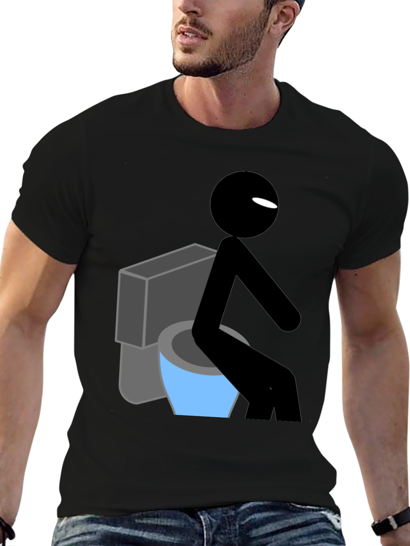 Funny Stick Figure Toilet Humor T-Shirt