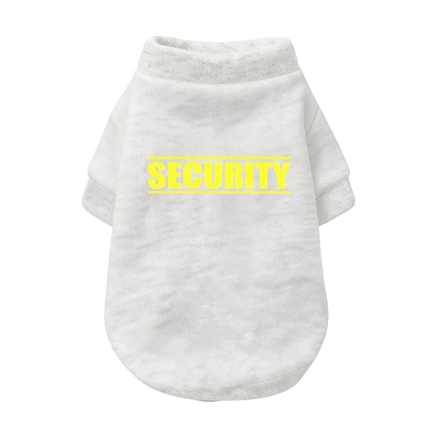 SECURITY Bold Yellow Print Guard Dog Warm Sweater