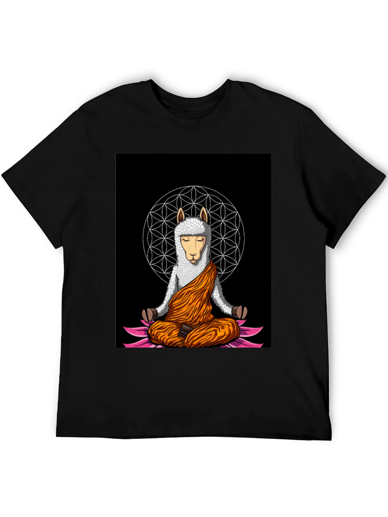 Meditating Llama Graphic T-Shirt - Zen Style