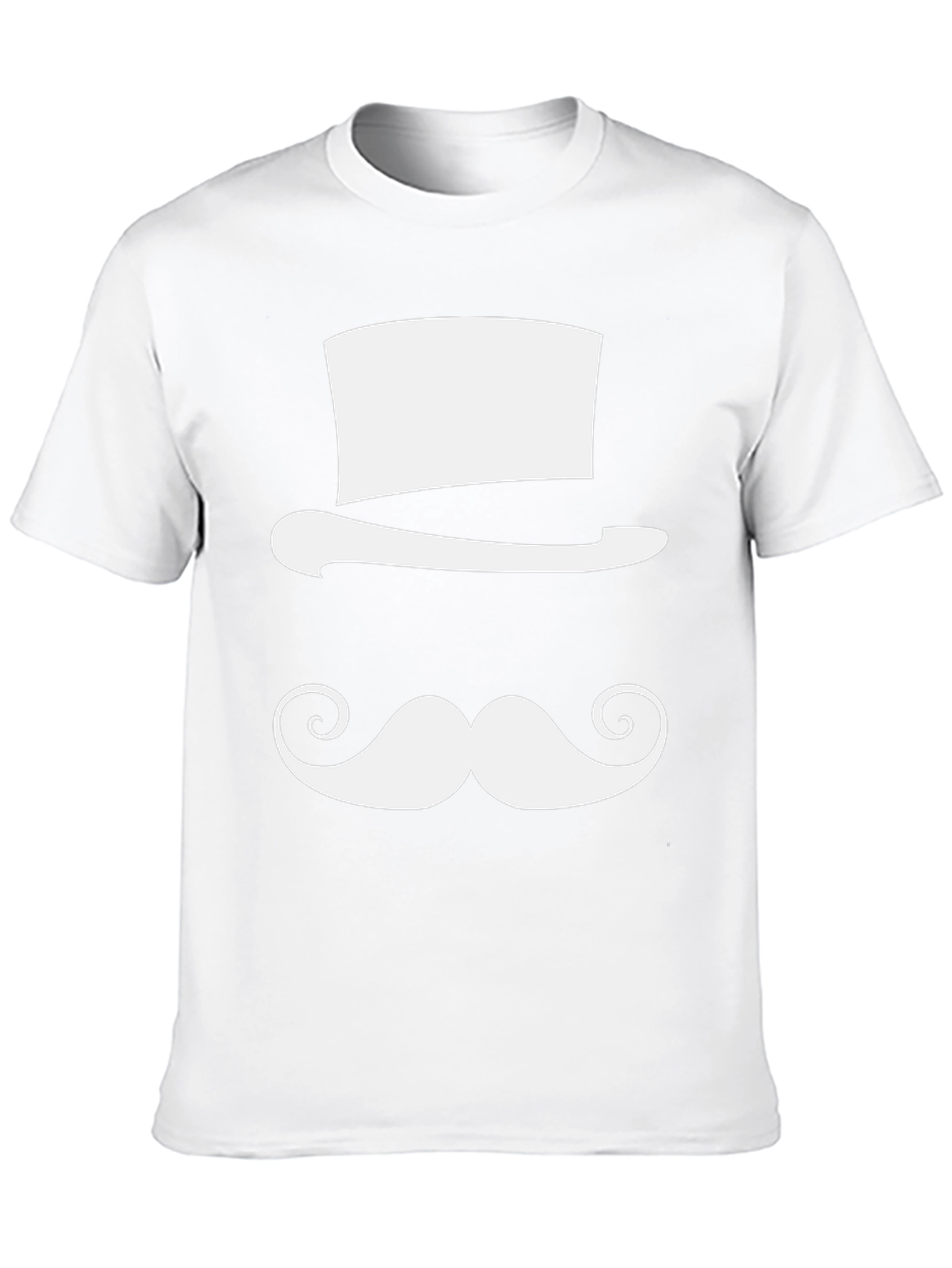 Top Hat & Mustache Graphic Tee - Black