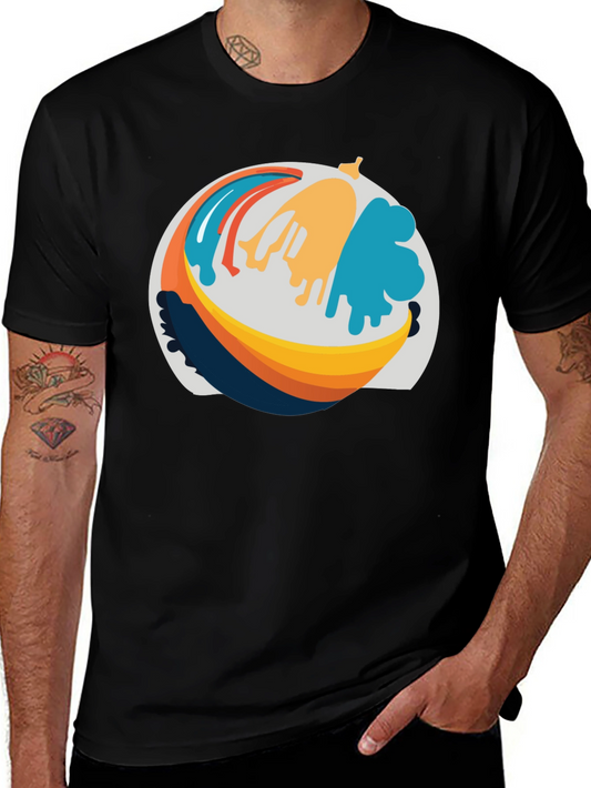 Abstract Banana Graphic T-Shirt - Casual Wear