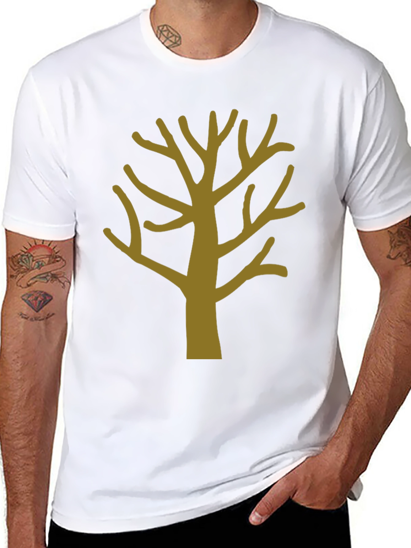 Abstract Tree Graphic Tee - Mens Black T-Shirt
