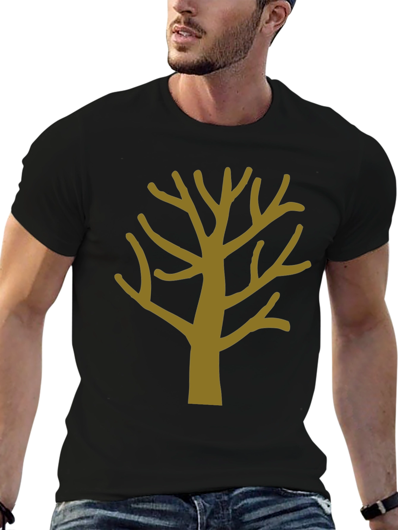 Abstract Tree Graphic Tee - Mens Black T-Shirt