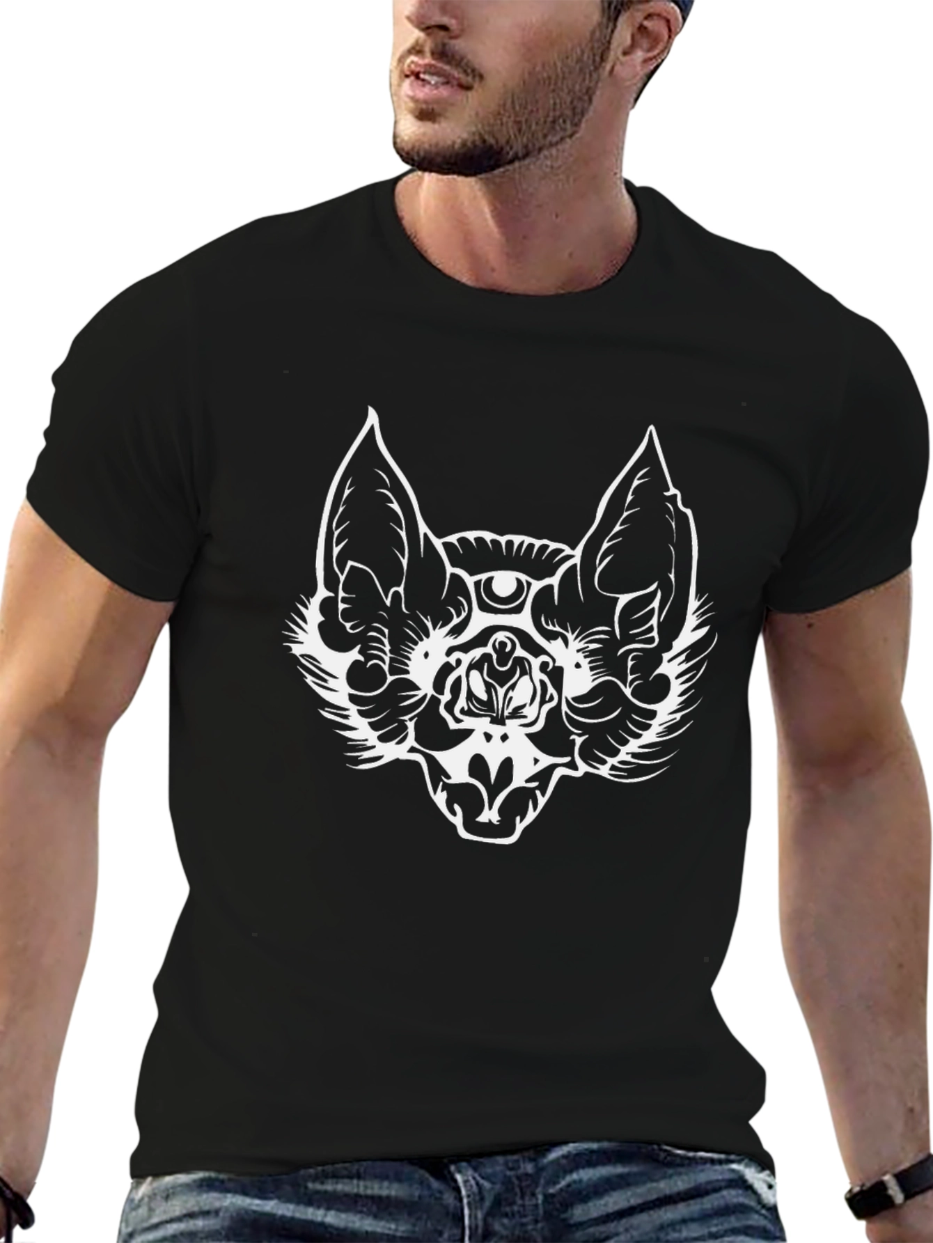 Mystic Bat Graphic Tee - Mens Black T-Shirt