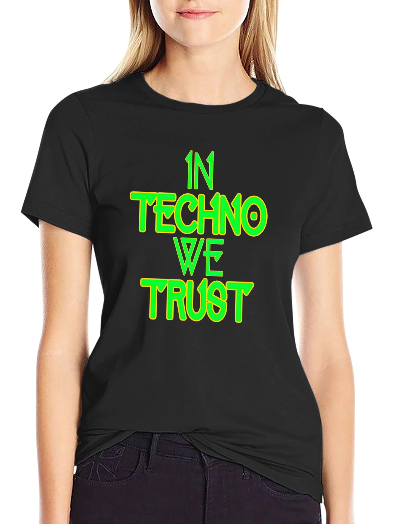 In Techno We Trust Black T-Shirt - EDM Rave