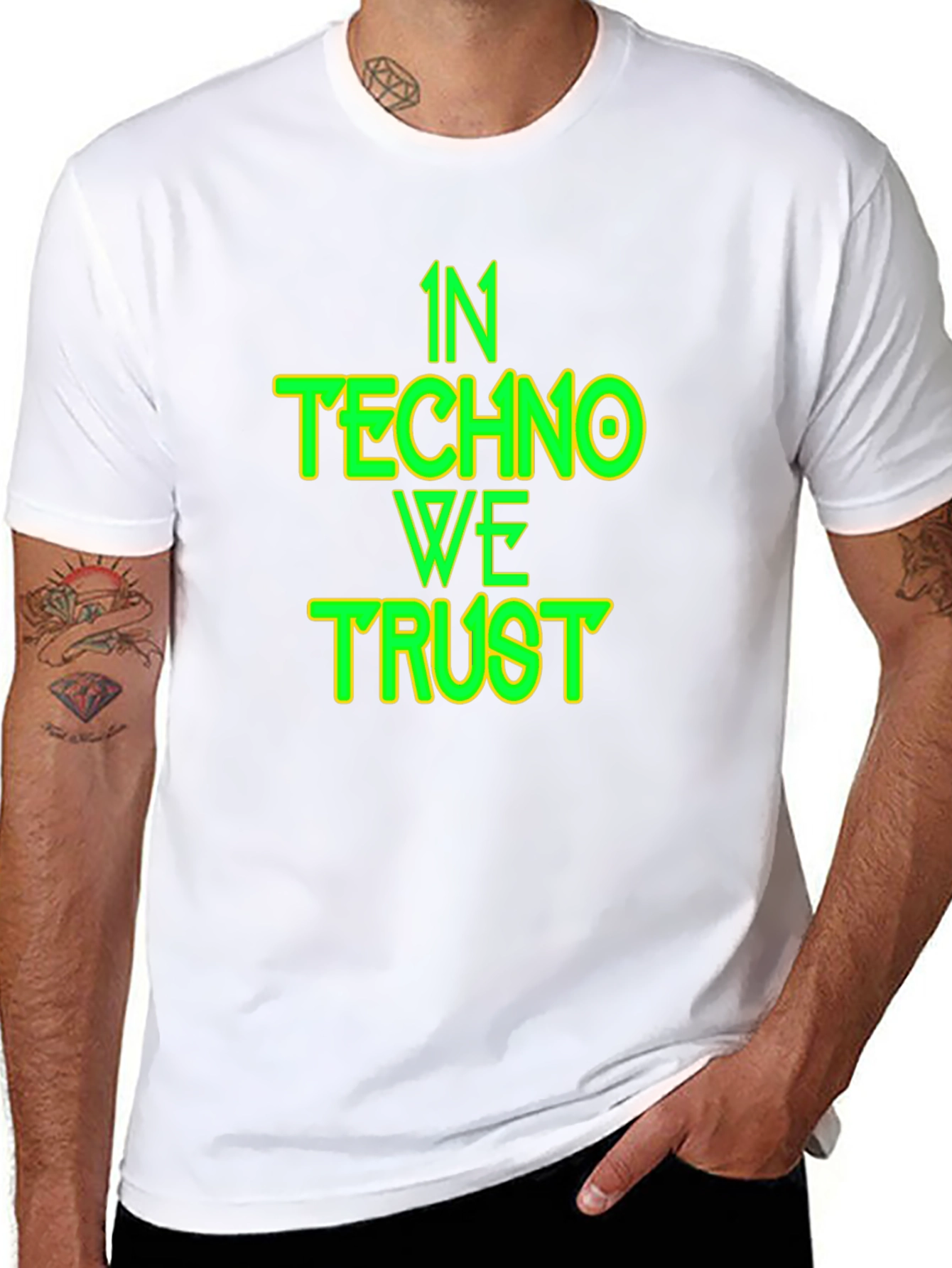 In Techno We Trust Black T-Shirt - EDM Rave