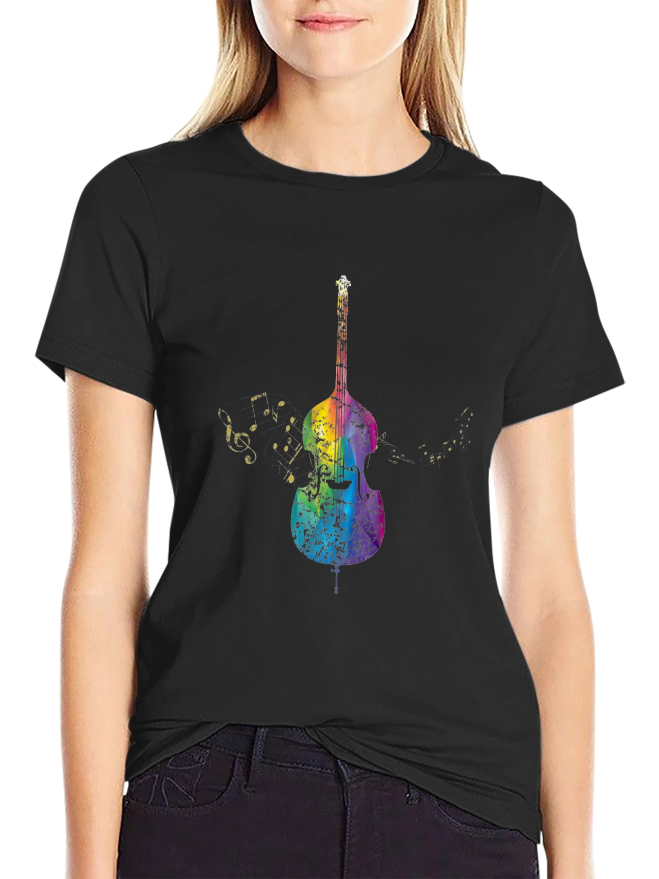 Rainbow Bass Guitar Music T-Shirt