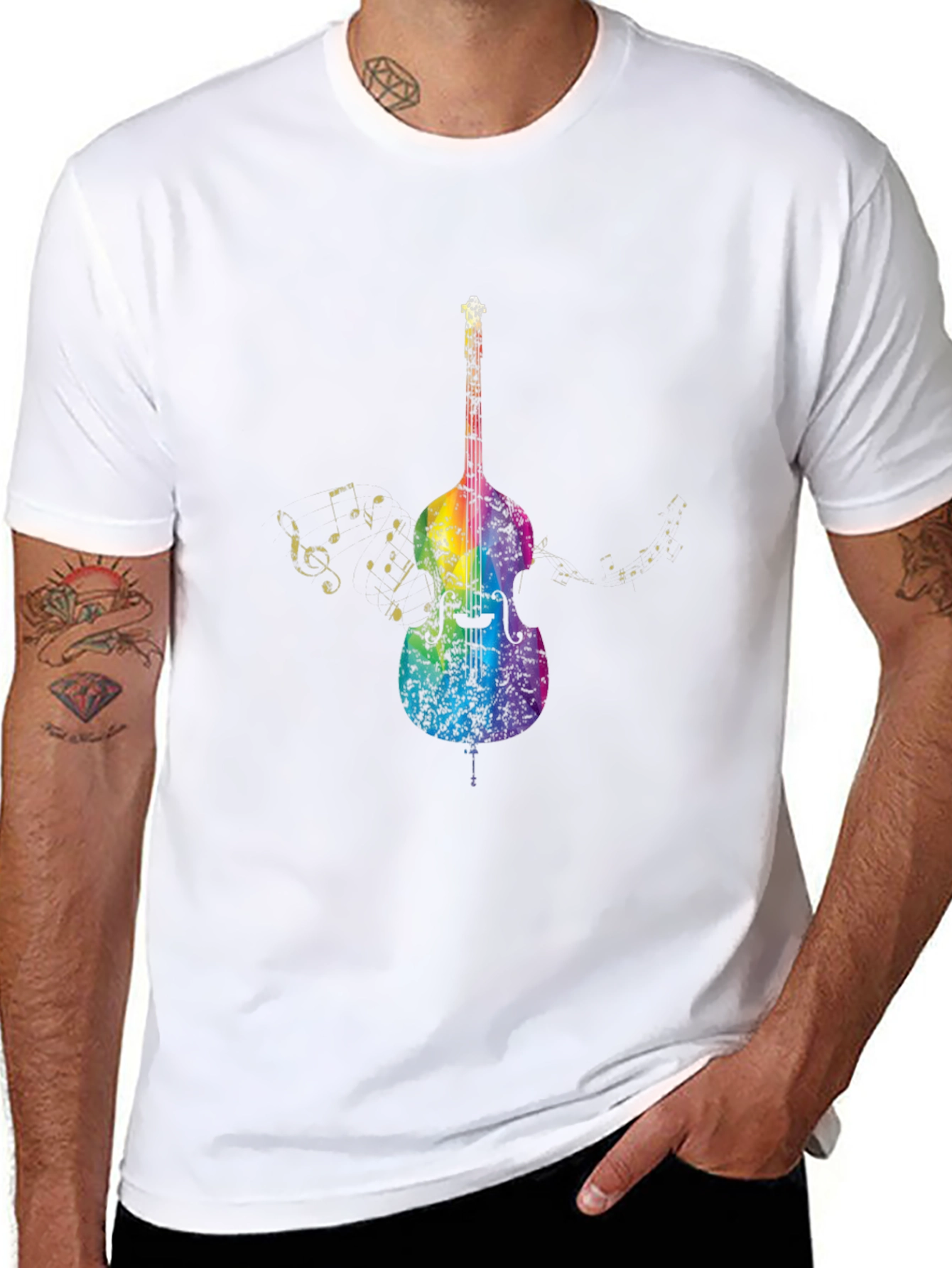 Rainbow Bass Guitar Music T-Shirt