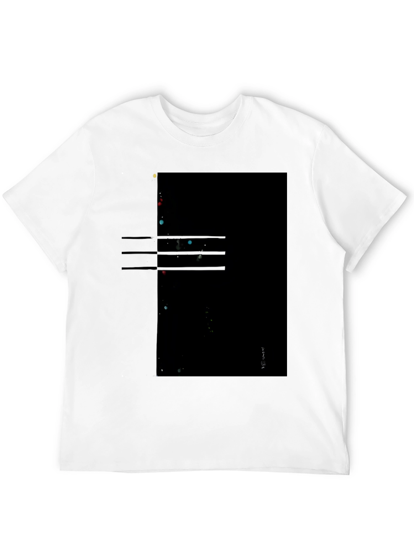 Abstract Graphic Print Mens Black T-Shirt