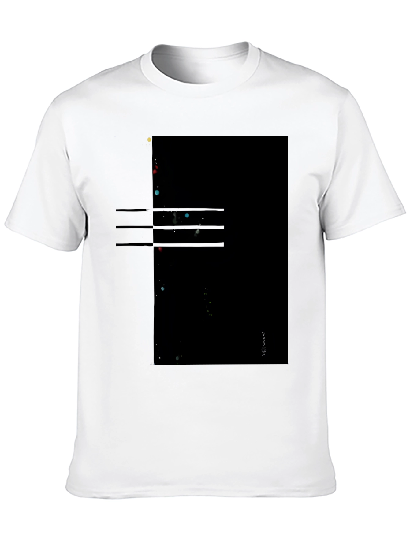 Abstract Graphic Print Mens Black T-Shirt