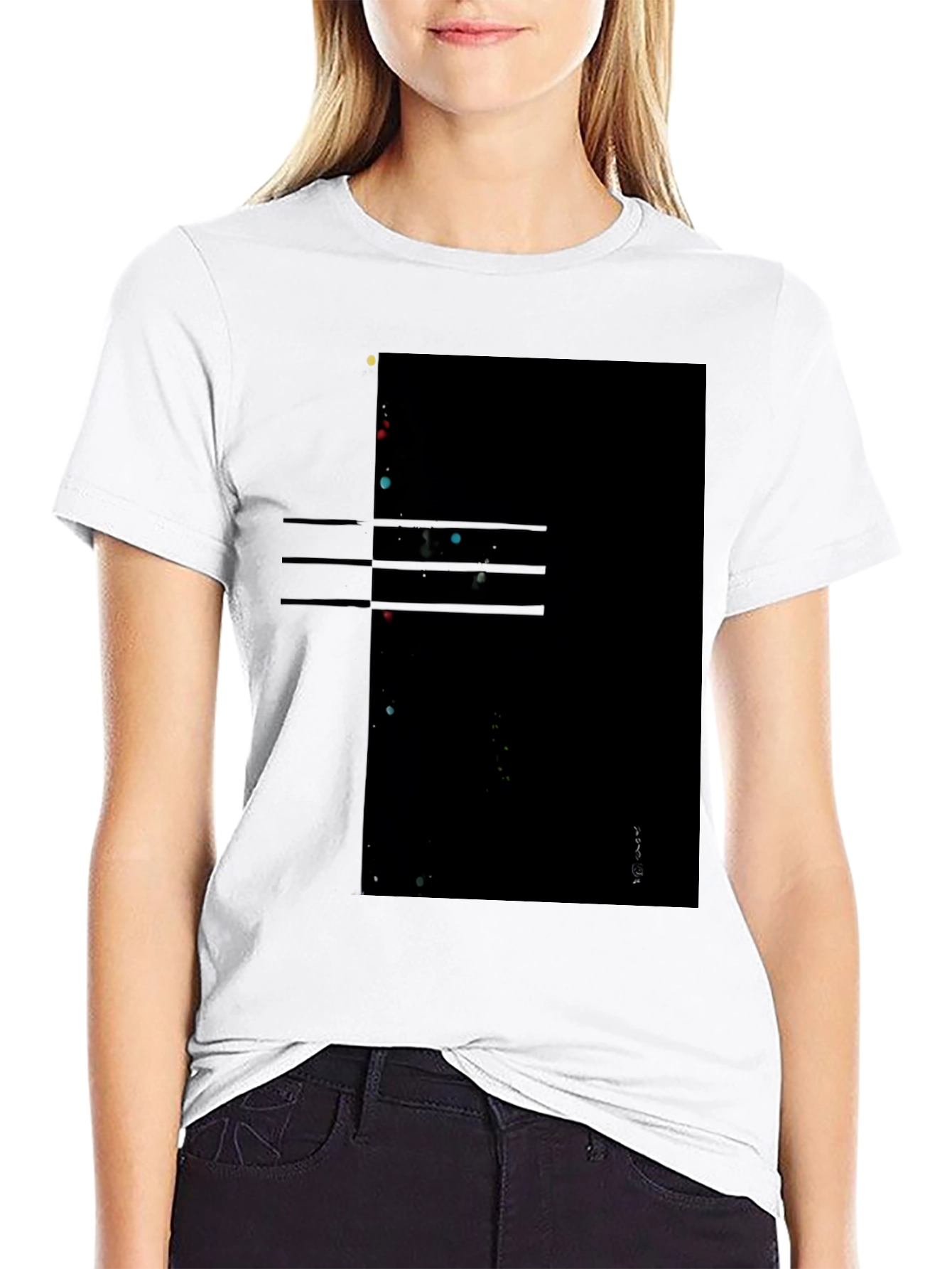 Abstract Graphic Print Mens Black T-Shirt
