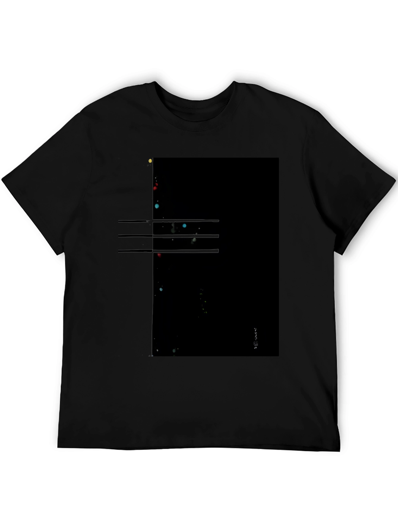 Abstract Graphic Print Mens Black T-Shirt