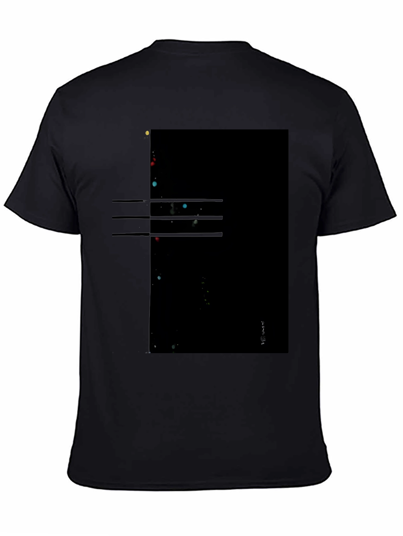 Abstract Graphic Print Mens Black T-Shirt