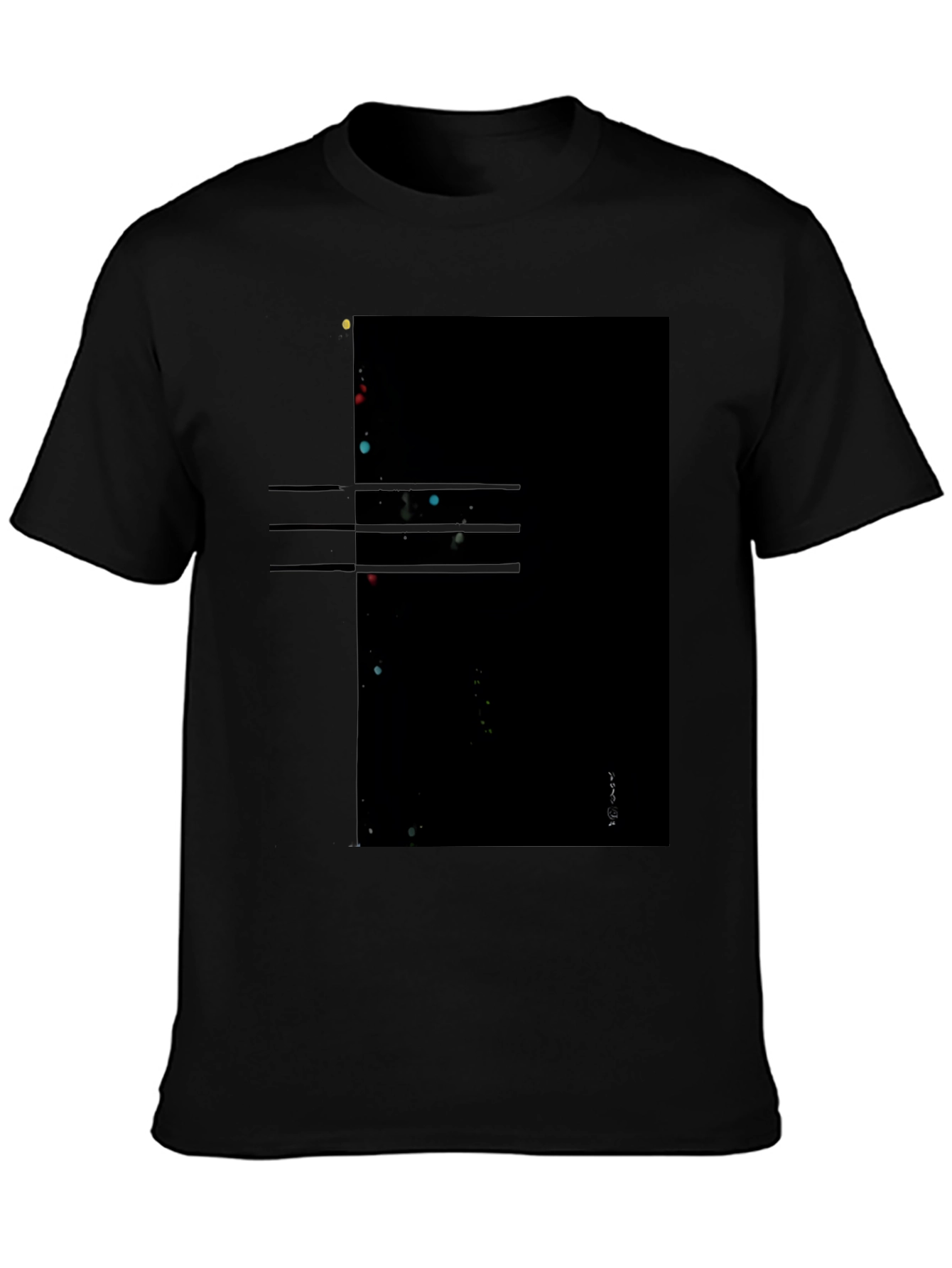 Abstract Graphic Print Mens Black T-Shirt