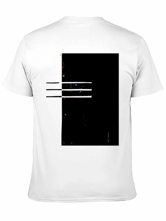 Abstract Graphic Print Mens Black T-Shirt
