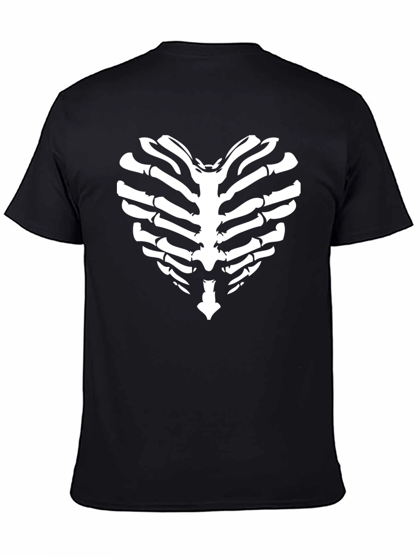Rib Cage Heart Graphic Tee - Unique Skeleton Print