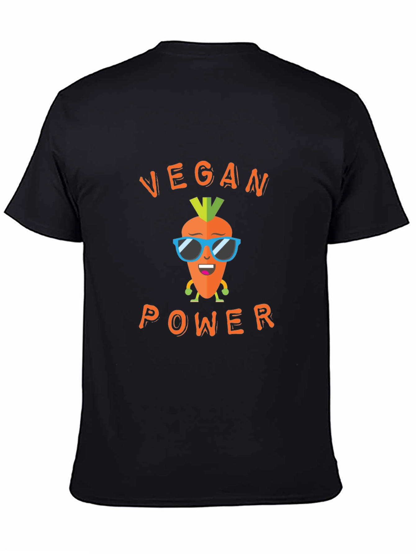 Vegan Power Graphic Tee - Carrot Cartoon