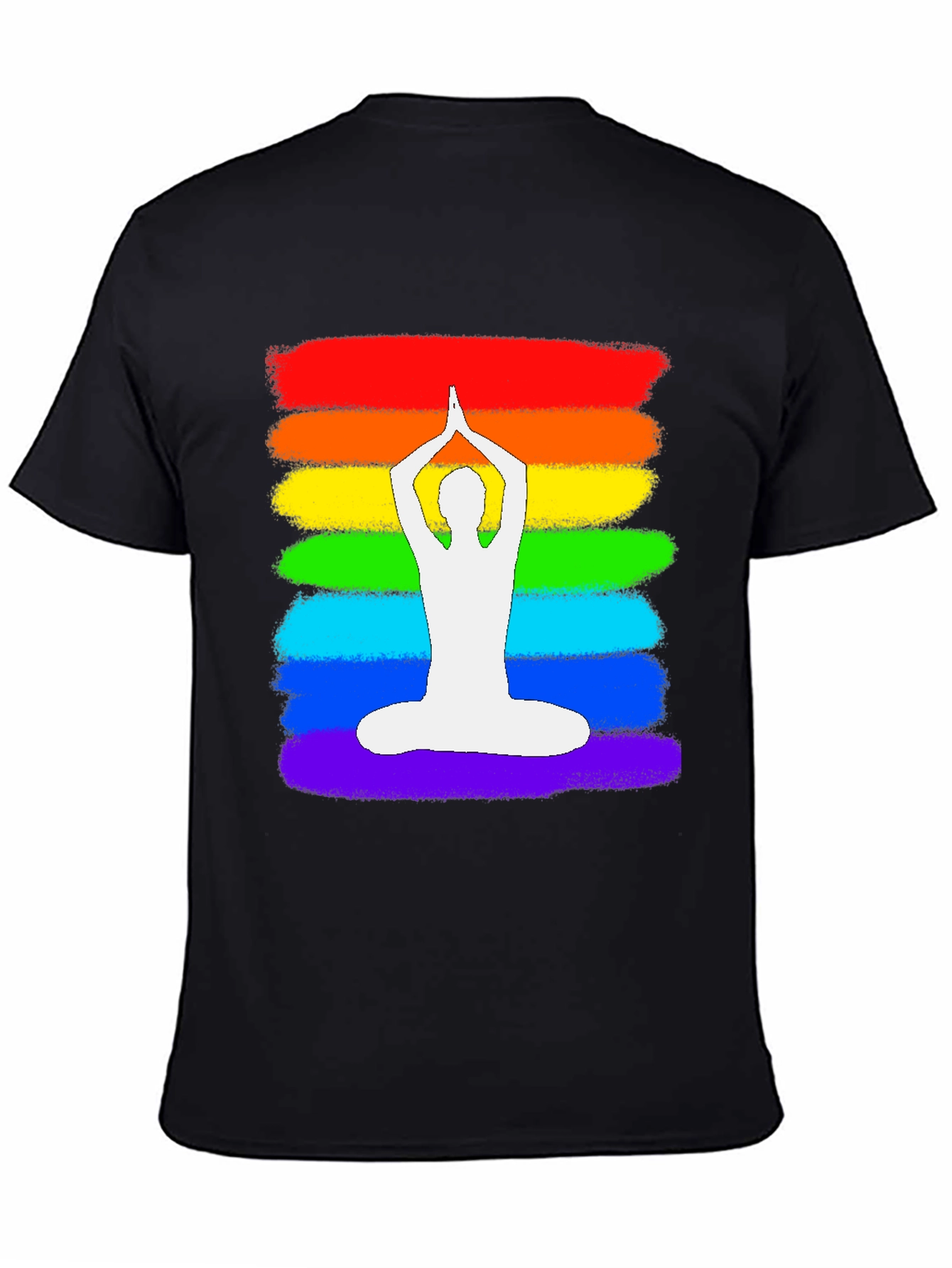 Rainbow Yoga Pose Graphic T-Shirt - Meditative Zen Style