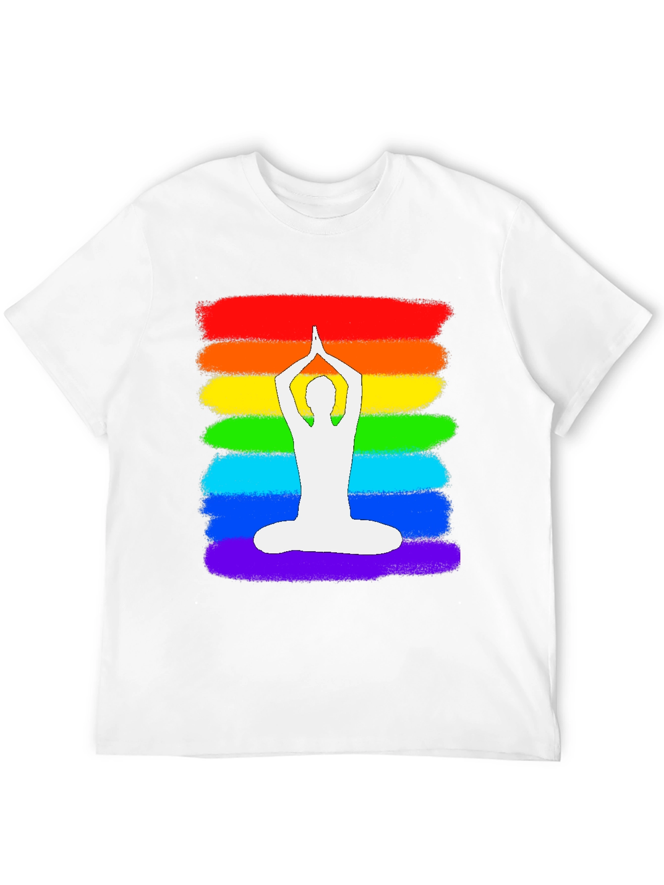 Rainbow Yoga Pose Graphic T-Shirt - Meditative Zen Style