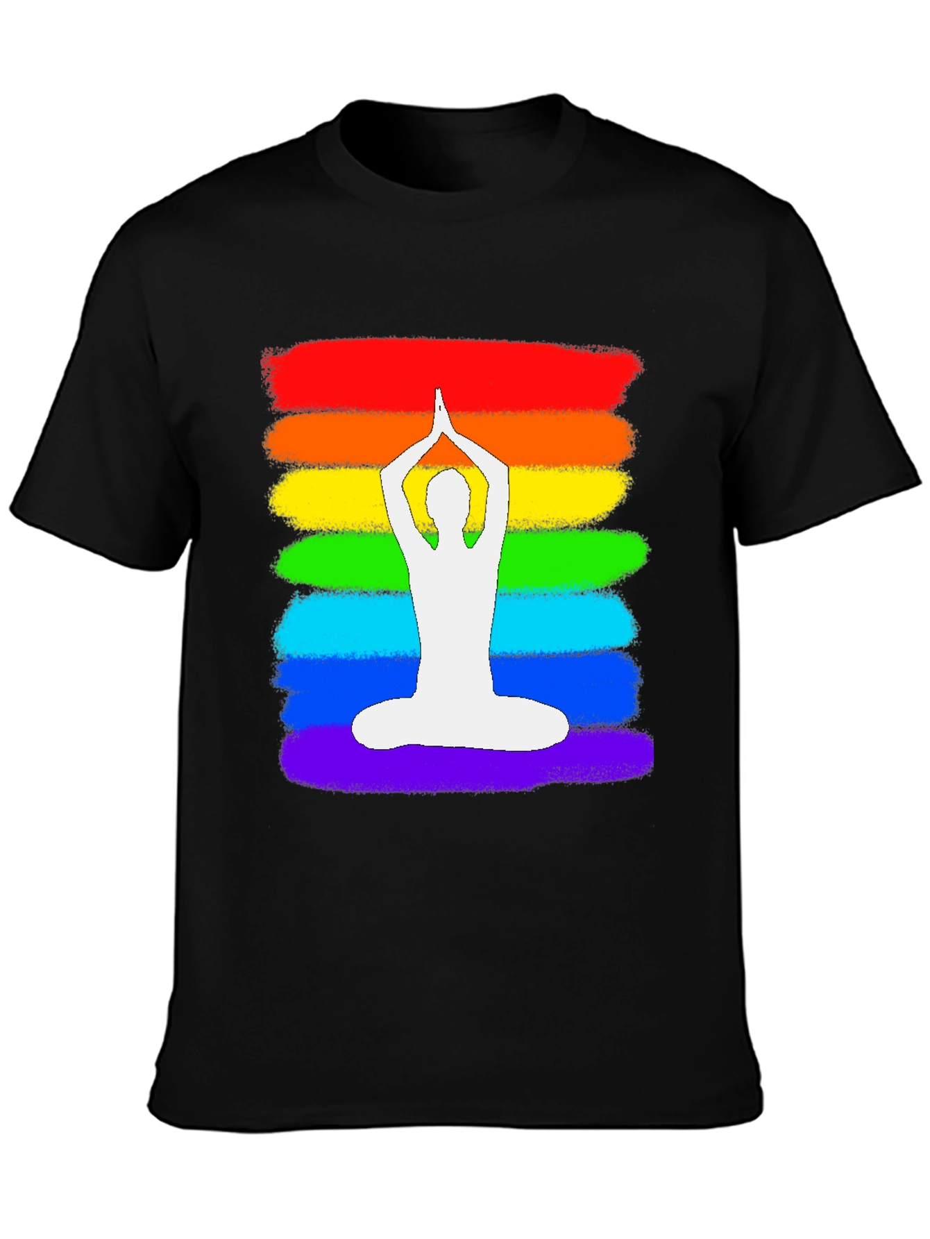 Rainbow Yoga Pose Graphic T-Shirt - Meditative Zen Style