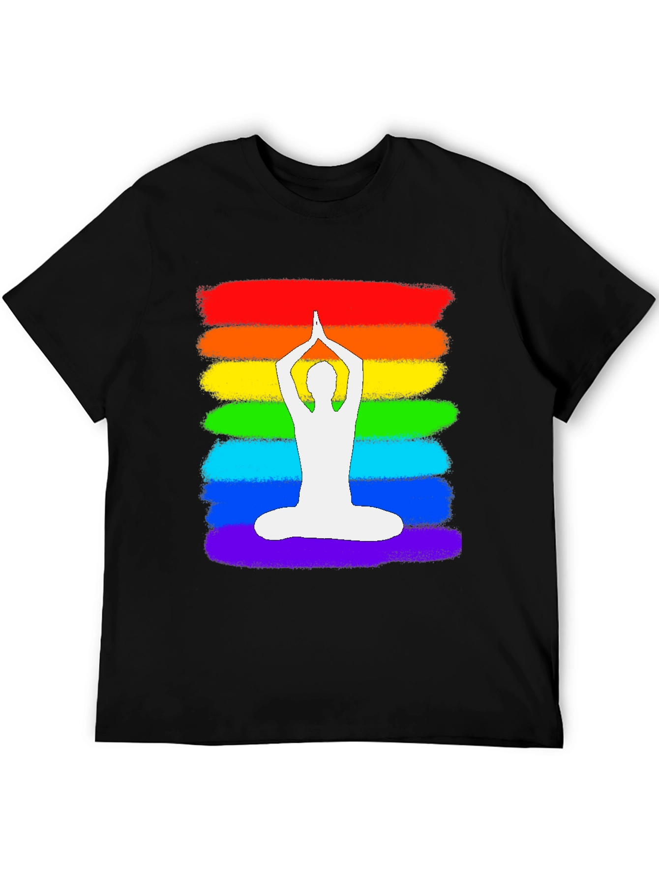 Rainbow Yoga Pose Graphic T-Shirt - Meditative Zen Style