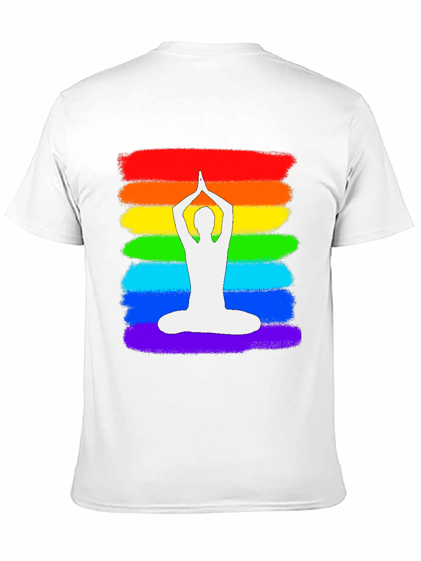 Rainbow Yoga Pose Graphic T-Shirt - Meditative Zen Style