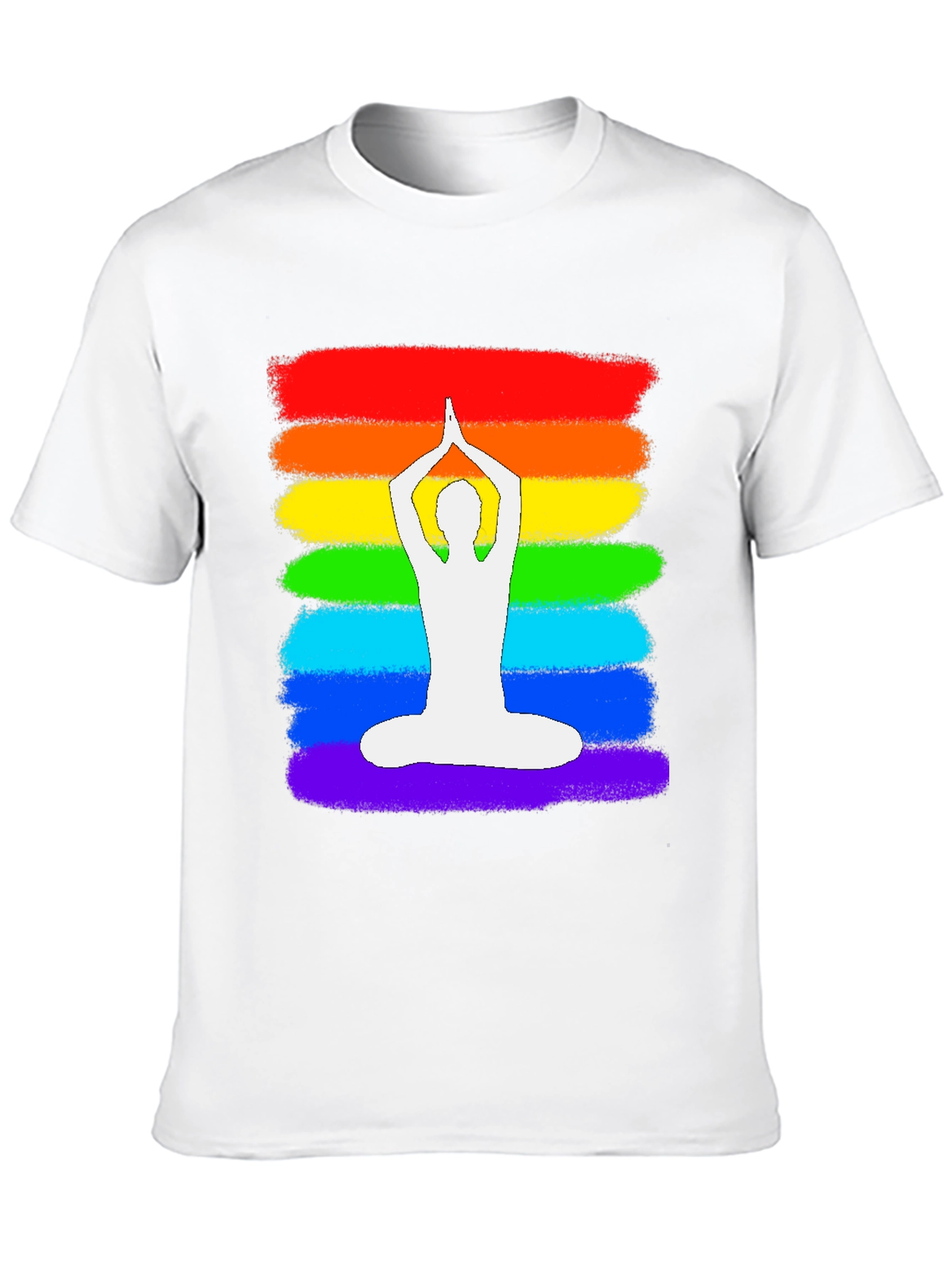 Rainbow Yoga Pose Graphic T-Shirt - Meditative Zen Style