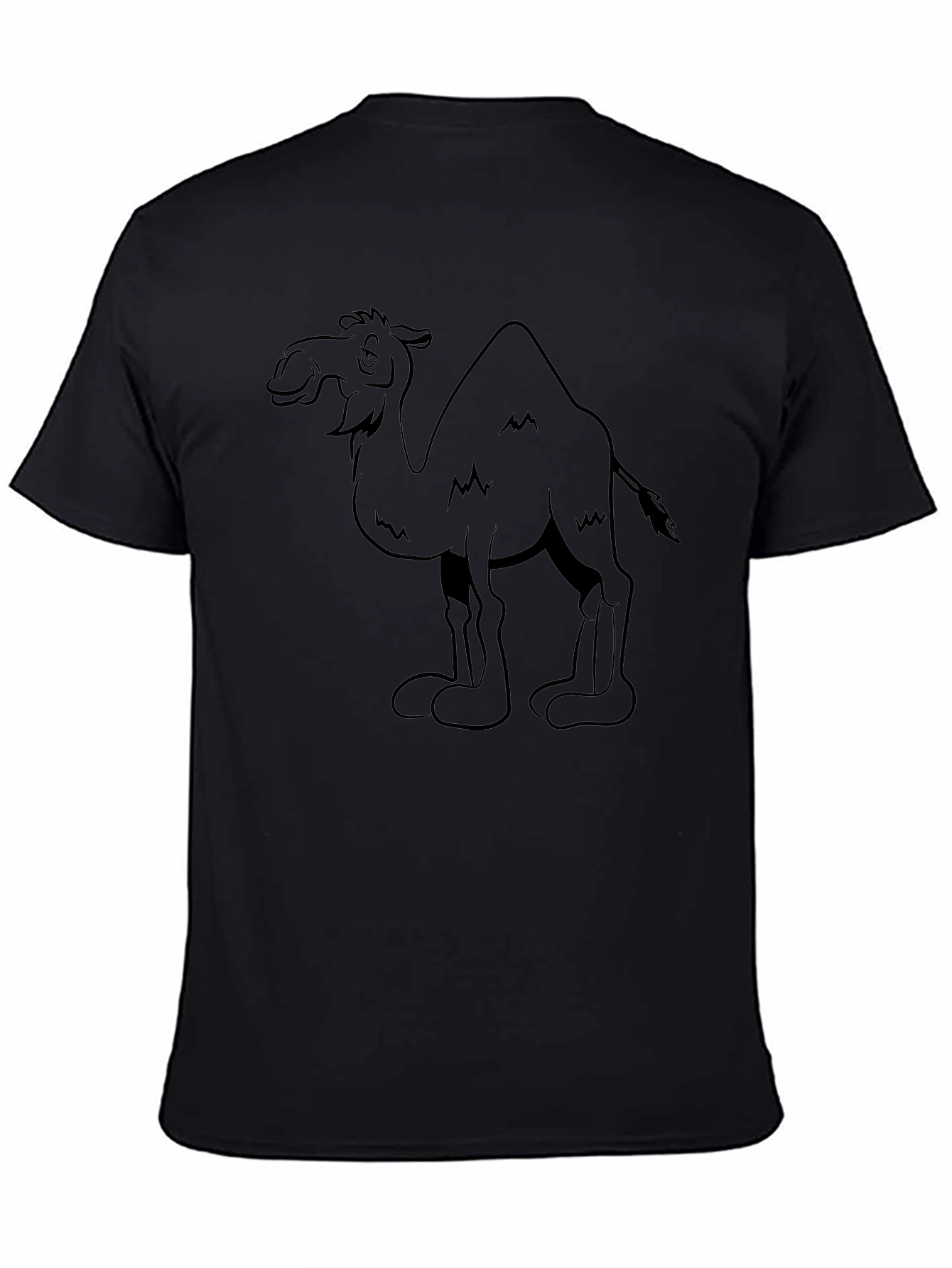 Camel Graphic Tee - Black Cotton T-Shirt