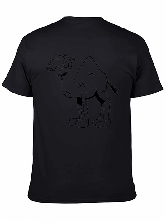 Camel Graphic Tee - Black Cotton T-Shirt