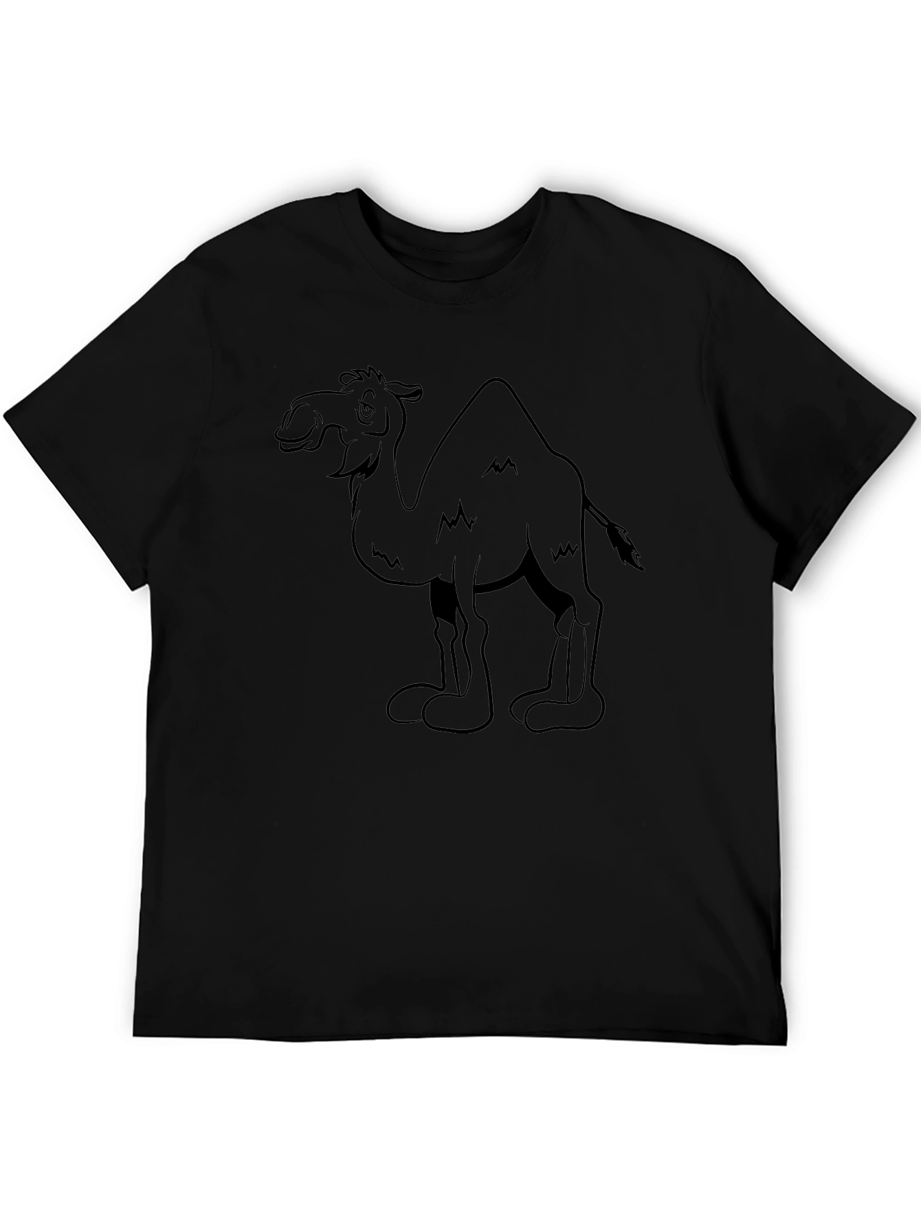 Camel Graphic Tee - Black Cotton T-Shirt