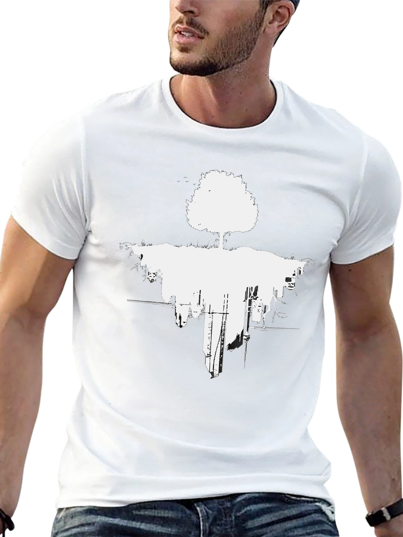 Abstract Tree Cityscape Graphic Tee