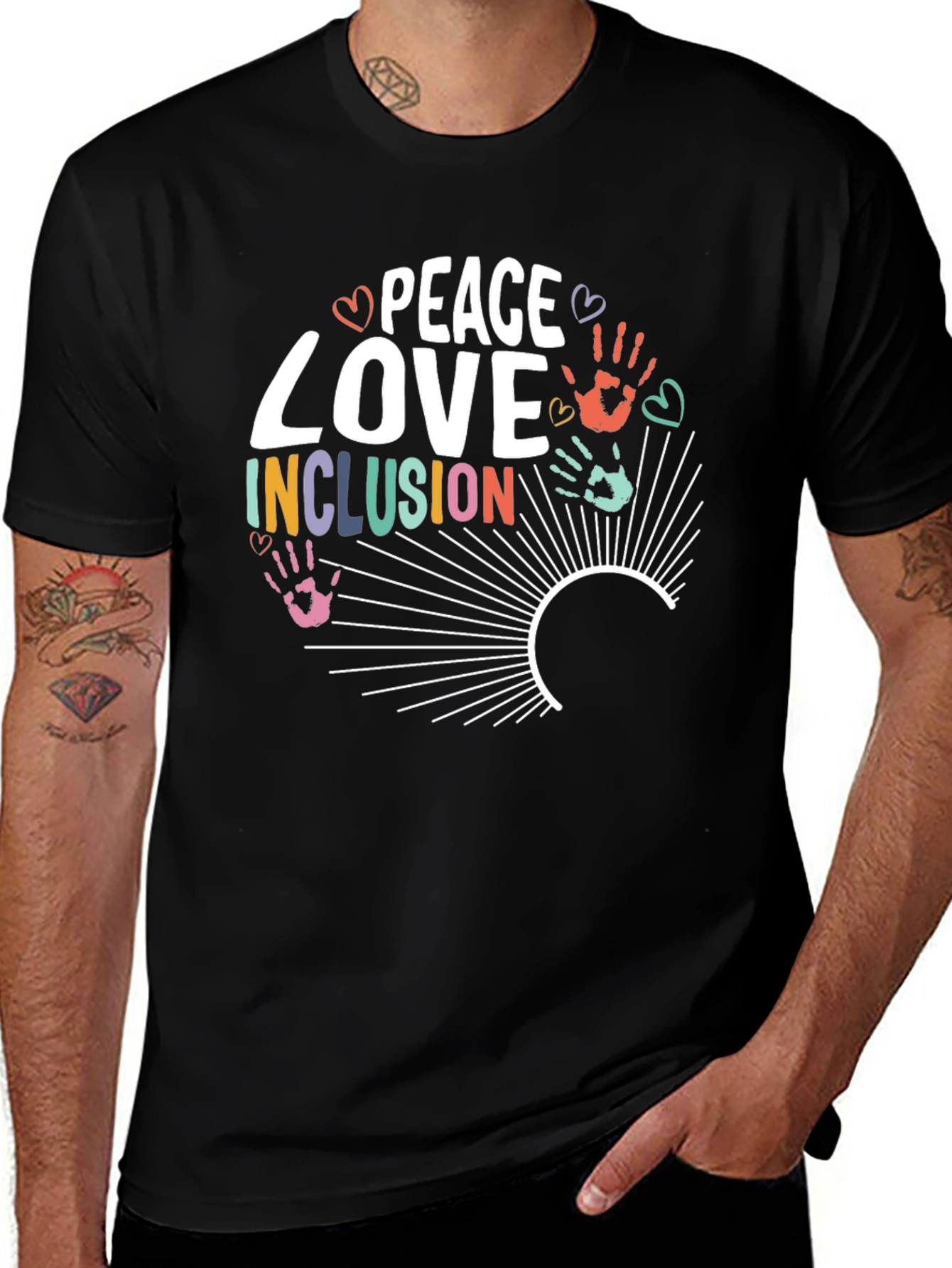 Peace Love Inclusion Graphic T-Shirt
