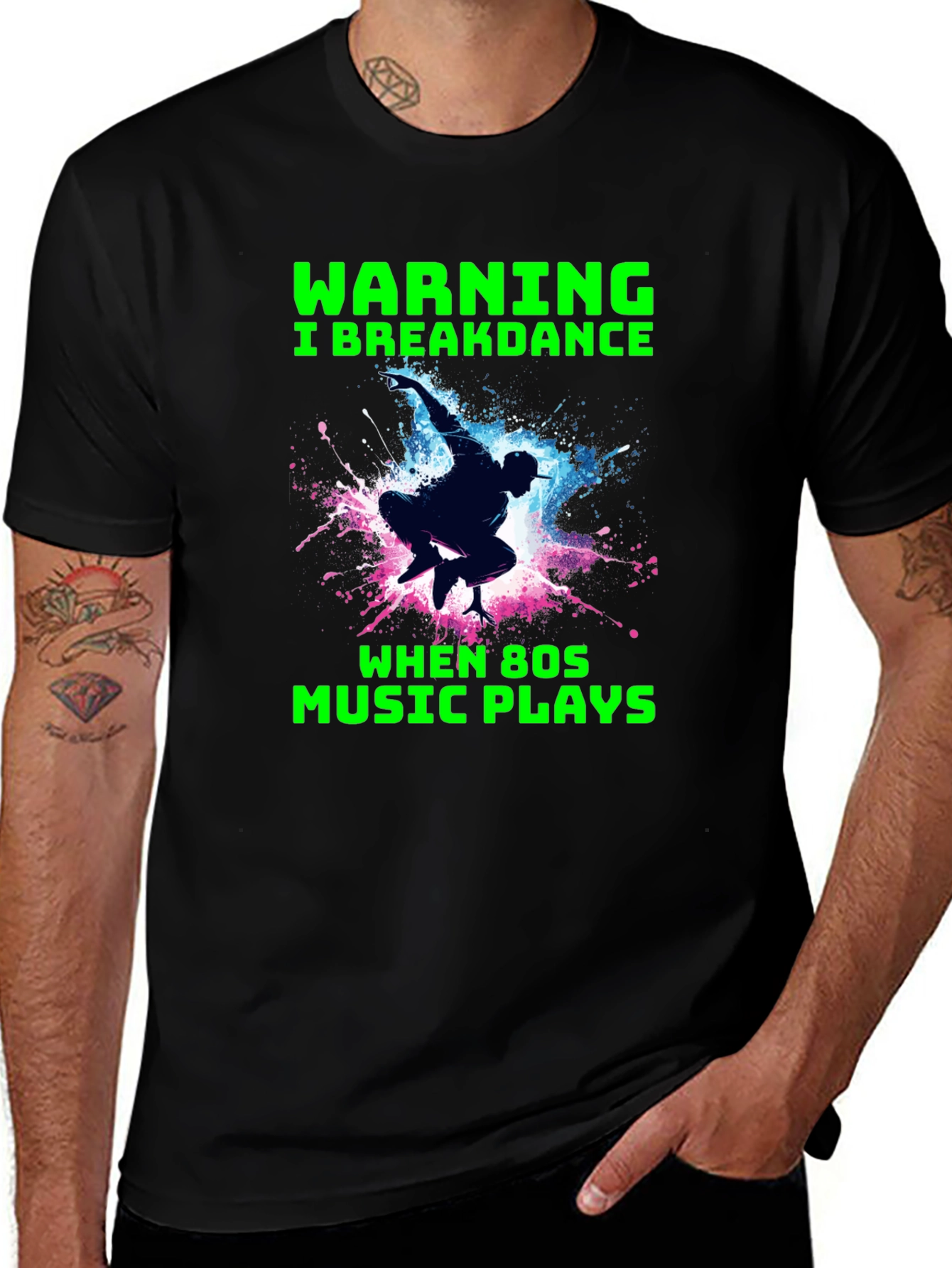Breakdance 80s Music Graphic Tee