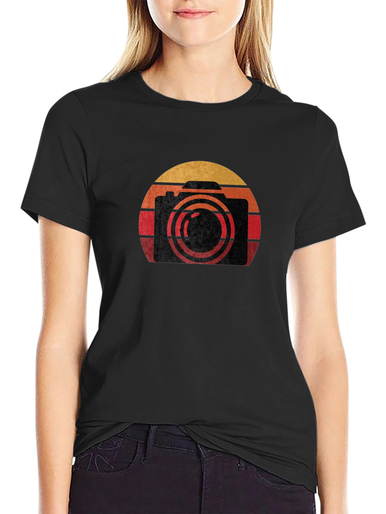 Retro Camera Graphic T-Shirt - Sunset Photographer Tee