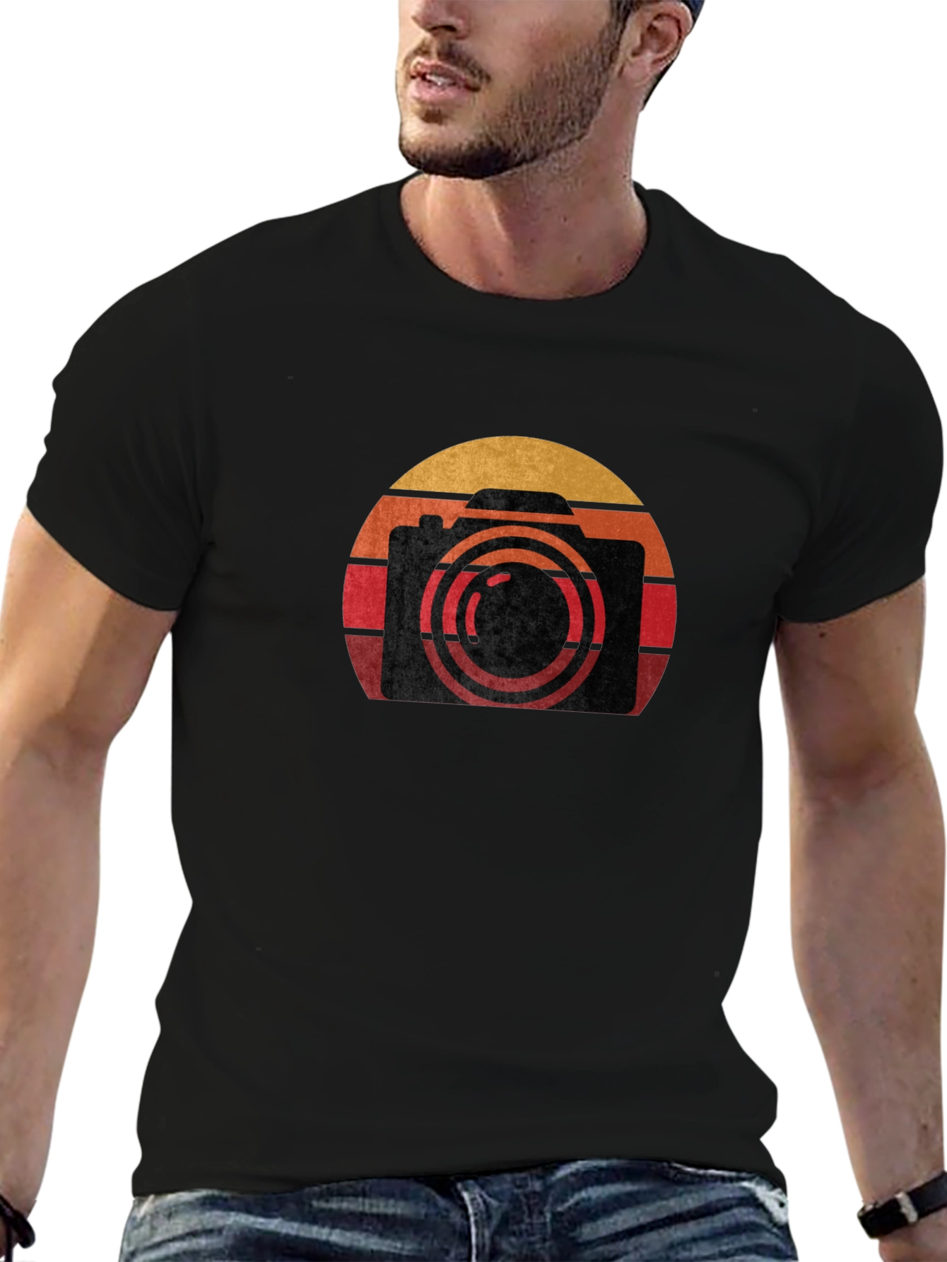 Retro Camera Graphic T-Shirt - Sunset Photographer Tee