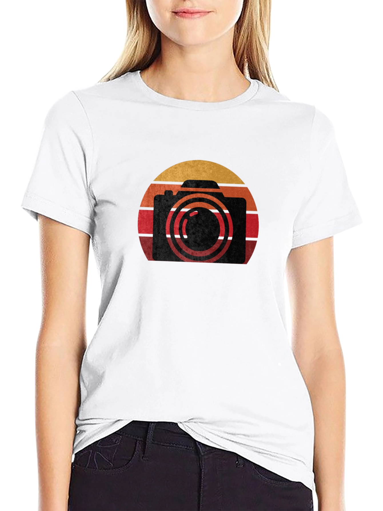 Retro Camera Graphic T-Shirt - Sunset Photographer Tee